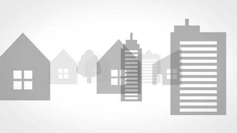 Monotone cityscape silhouette background