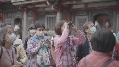 Tourists in the temple