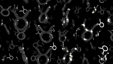 Looping Silver and Gold Zodiac Taurus Symbols Stockanimatie 1711373 ...