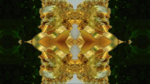 Kaleidoscope composition with gold statue of Strauss, Vienna, Austria