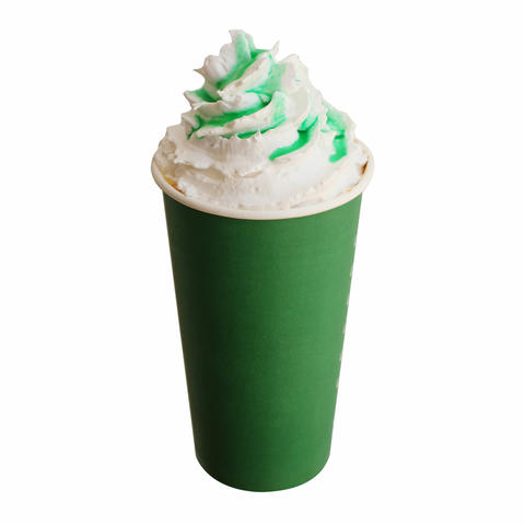 Mint chocolate frappe isolated on white background