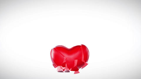 (01) Glass love falling. Broken. 3D dynamic. Animation