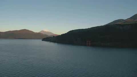 Mt. Fuji and torii drone 02