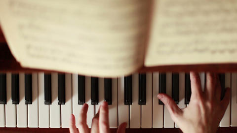 Piano, hands pianist playing music