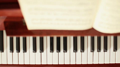 panoramic movement on a piano keyboard