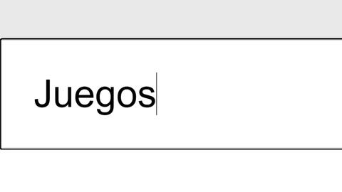 Spanish. Searching For Virtual Games Information in Search Bar Screen View