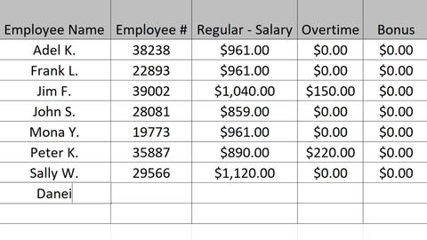 Typing Company Payroll Financial Figures Numbers For The Current Period