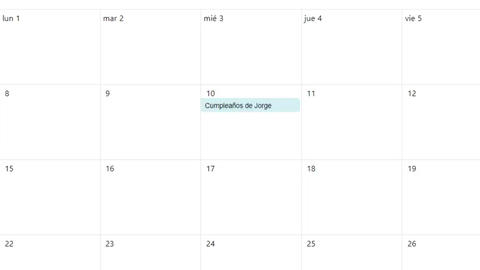 Spanish. Creating a Scheduled Calendar Reminder of a Birthday in To Do List