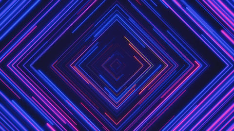 Blue and Pink Tunnel of Glowing Diamond-Shaped Lines