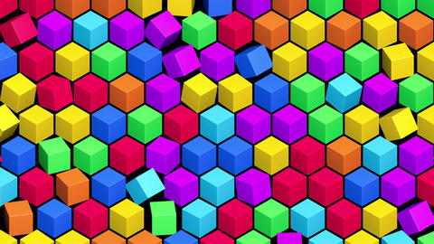 Colorful Rotating Isometric Cubes