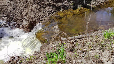 Rapid flood water flow outside