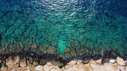 Drone flying over the land and sea