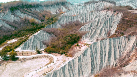 Drone flying over the mud volcano