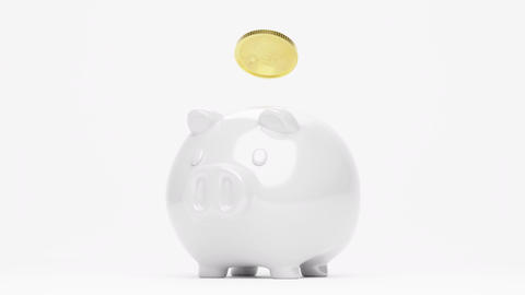 3D rendering piggy bank, gold Bitcoin, XRP, Cardano, Tether, Binance, Ethereum, Cryptocurrency