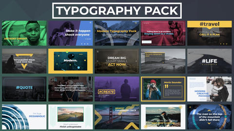 Typography Pack Premiere Pro template 19513877 | MotionElements