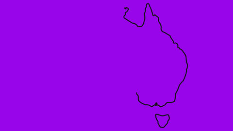 Drawing contours, borders silhouette island Australia