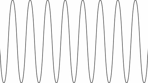 Animation of wave amplitude change, radio sound wave oscillation