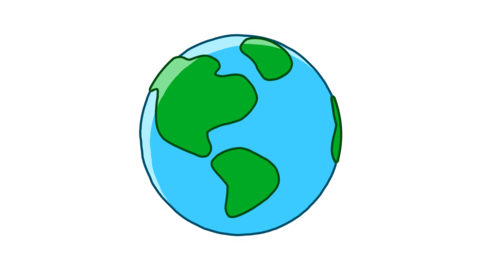 hand drawn style rotating earth _ alpha