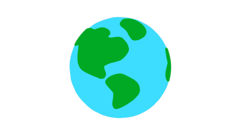hand drawn style rotating earth _ alpha
