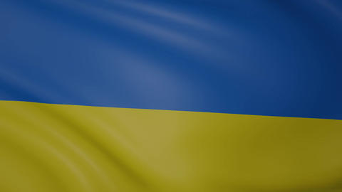 The national flag of Ukrain - 4K Highly detailed realistic 3D rendering