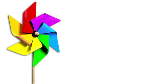 Rainbow Spinning Pinwheel in the Wind with Alpha
