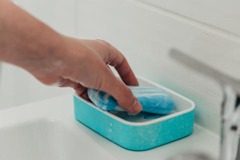 The Girl Washes Her Hands to Avoid Infection With the Virus COVID-19