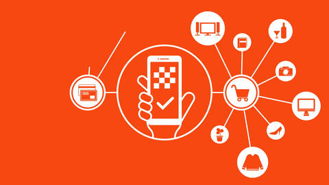 Mobile payment or cashless payment concept motion graphics