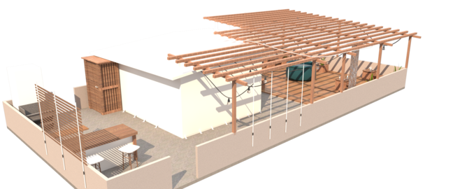 Terrace with Gazebo and Barbecue