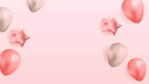 Video Pink holiday background with balloons