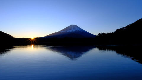 Sunrise from Lake Shoji and Mt. Fuji Japan