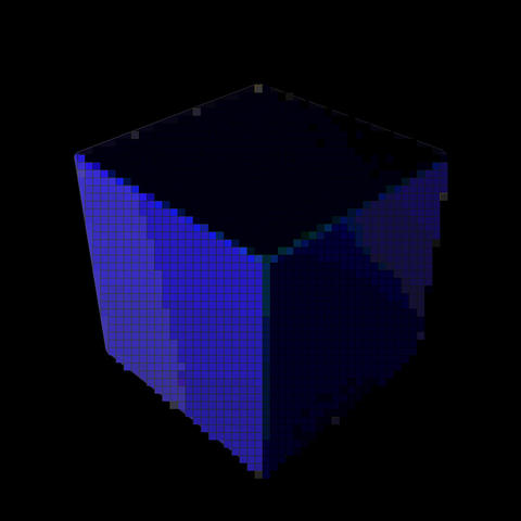 Blue cube 8 bit Pixel