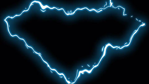 4K.motion animation spectacular thunderstorm energy heart lighting strikes