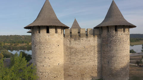 Aerial view to medieval fort in Soroca, Republic of Moldova