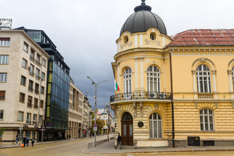 View of the streets of the city and the historical center of the capital of