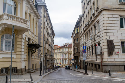 View of the streets of the city and the historical center of the capital of