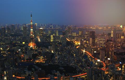 Aerial view of tokyo