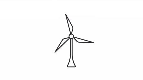 Animated windmill linear icon