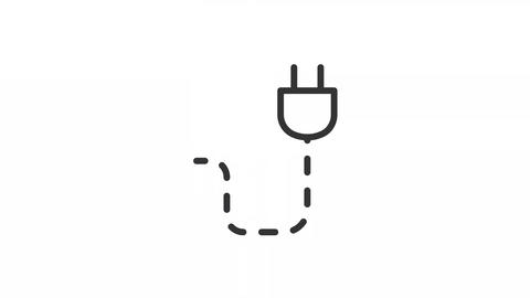Animated plug linear icon