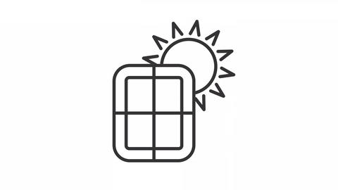 Animated solar panel linear icon