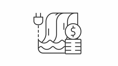 Animated hydropower linear icon