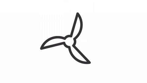 Animated turbine linear icon