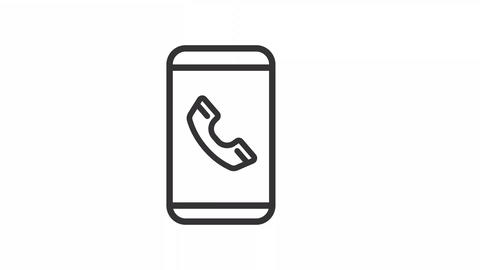 Animated calling phone linear icon