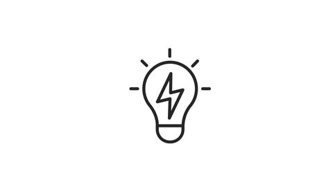 Animated lightbulb linear icon