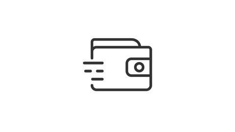 Animated wallet linear icon