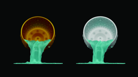 element of gold and silver bowl with water thai culture from image traced 3d