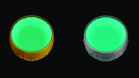 element of gold and silver bowl with water thai culture from image traced 3d