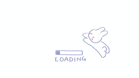 Simple hand-drawn cute rabbit loading animation