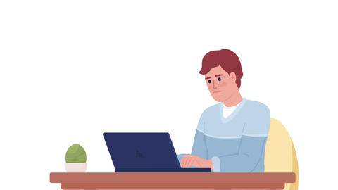 Man typing on laptop