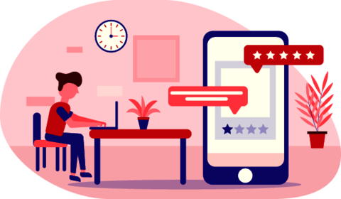 Client Giving Product Review and Feedback illustration