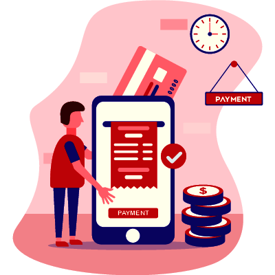 Online payment successful illustration